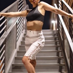 AKIRA Lace-Up Bermuda Shorts